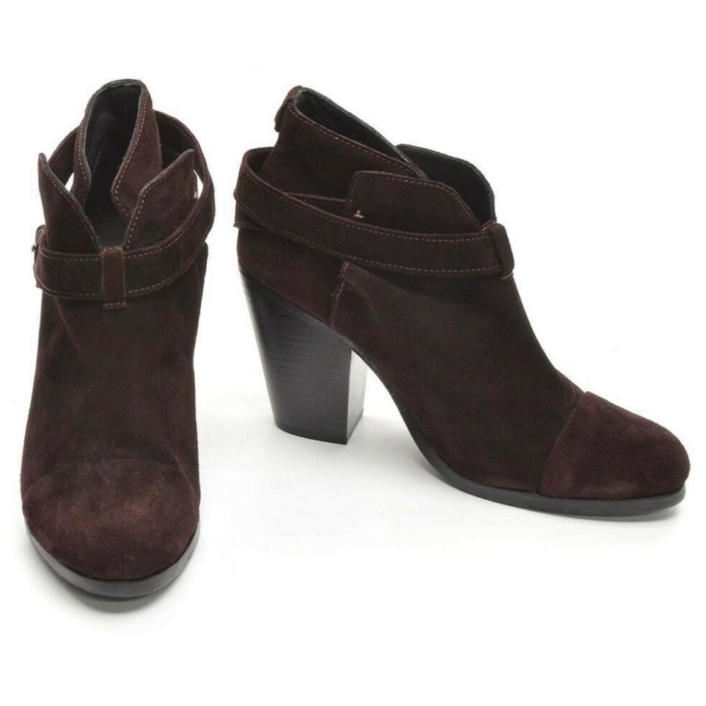 Rag & Bone Harrow Boot Dark Burgundy Suede looks Brown Size 38